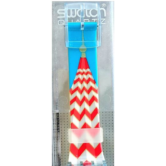 Swatch Watch Cathedral GN135 1994 Standard Gents Roman Numerals Transparent Blue - Picture 4 of 6